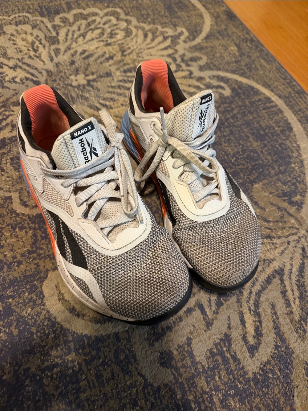 Reebok Women’s Nano X Athletic Shoes - Gray with Orange Accents Crossfit size 8